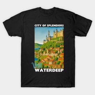 Waterdeep Tourism Poster Design - Travel D&D T-Shirt